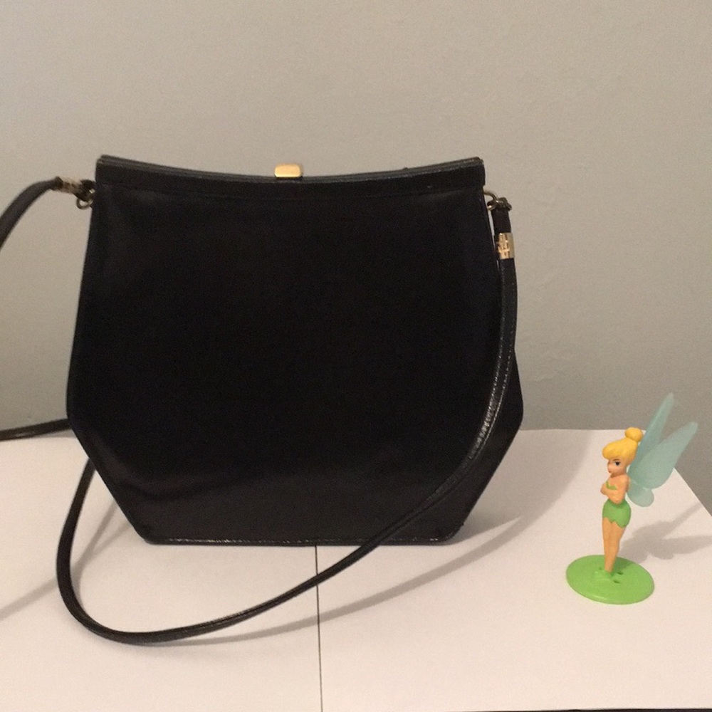 Beautiful Vintage Black Python Leather Dressy Cro… - image 3